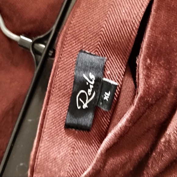 RAILS Copper Brown Satin Slit Skirt XL - Picture 3 of 5